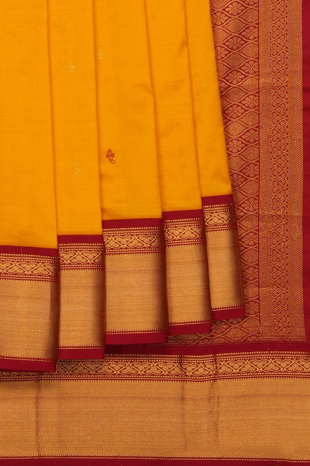 Image of Yellow Narayanpet Silk Saree