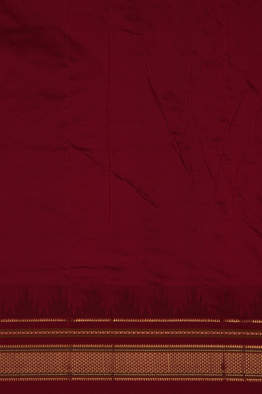 Image of Off-White Narayanpet Silk Kattam Saree