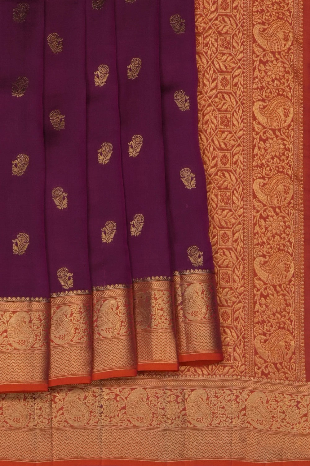 Image of Violet Silk Saree