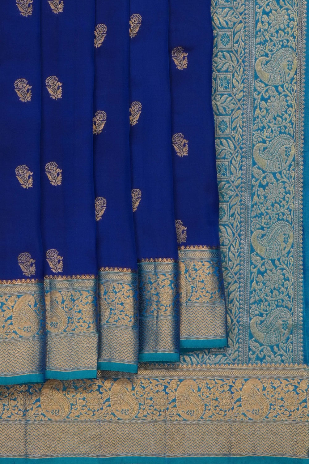 Image of Indigo Blue South Silk Saree