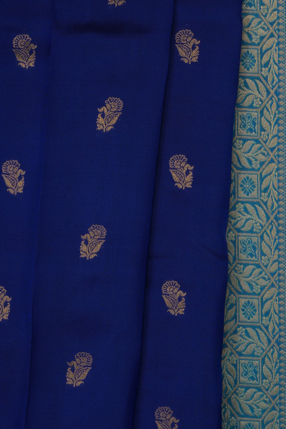 Image of Indigo Blue South Silk Saree