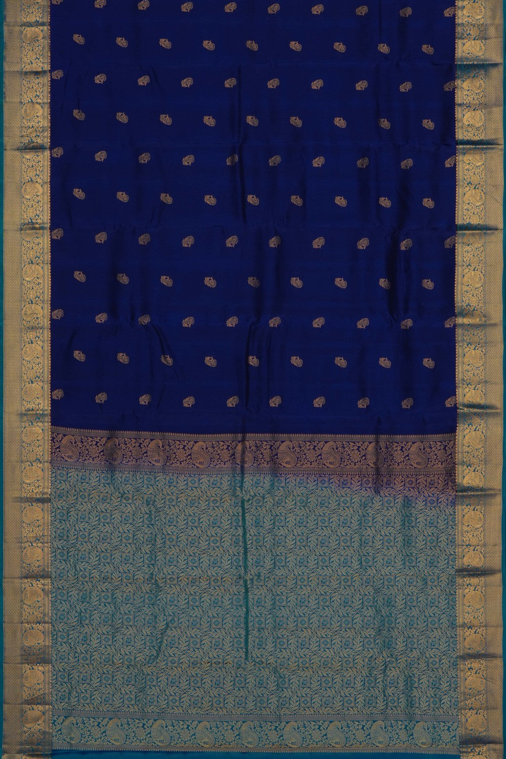 Image of Indigo Blue South Silk Saree