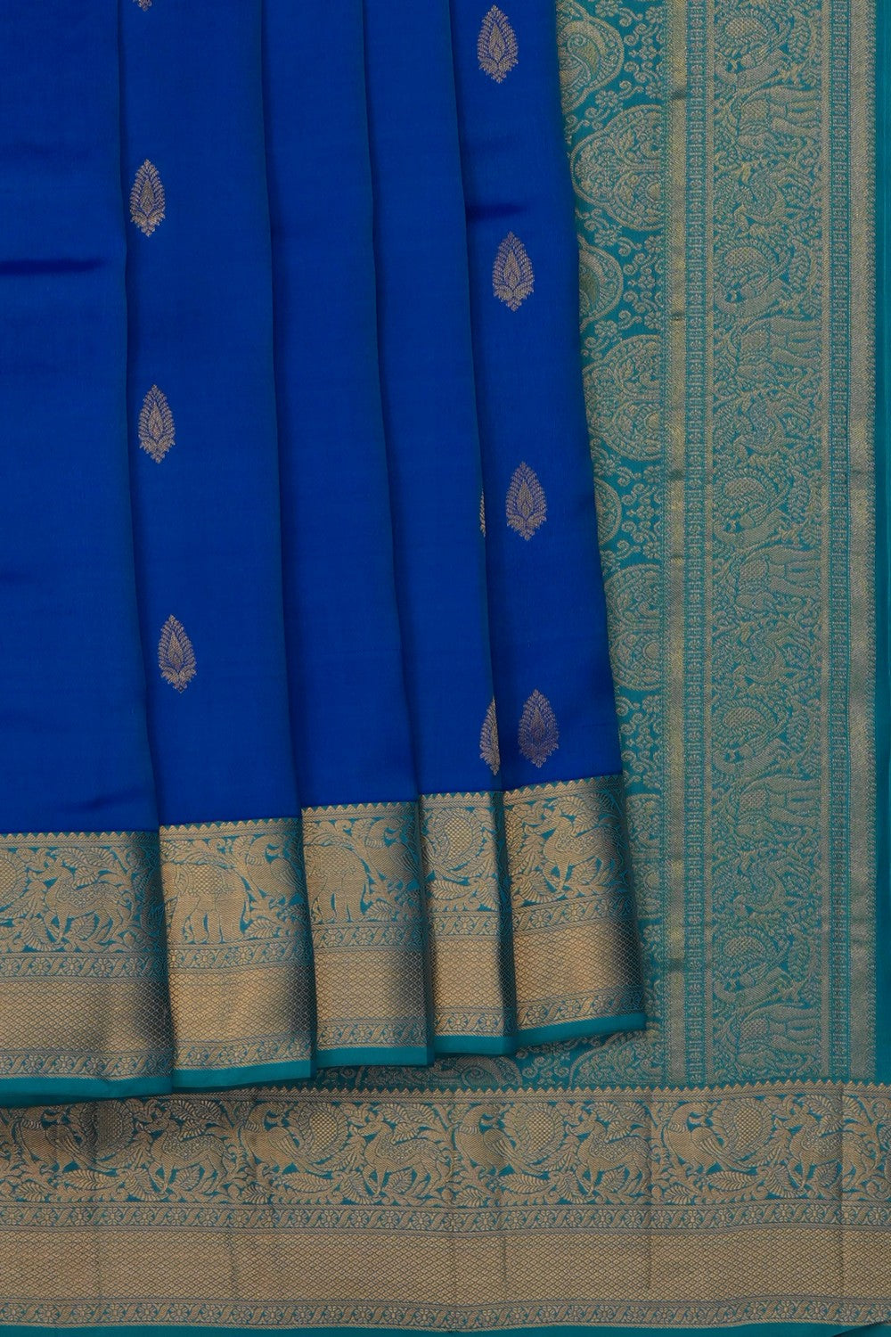 Image of Royal Blue Silk Saree