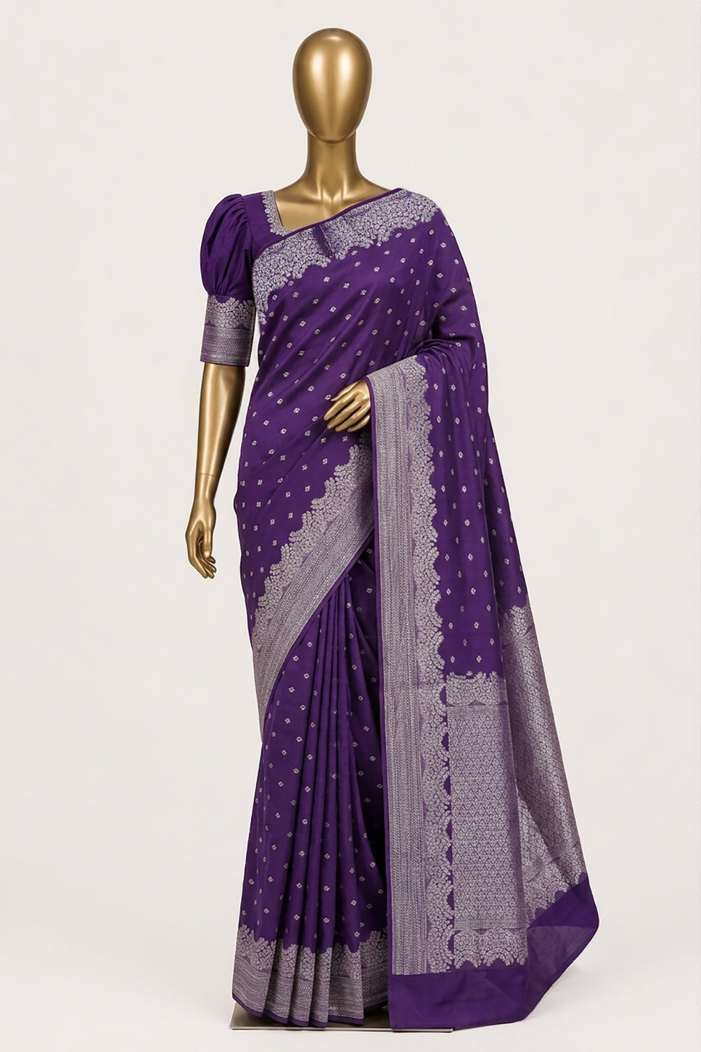 Image of Purple Chiniya Silk Saree