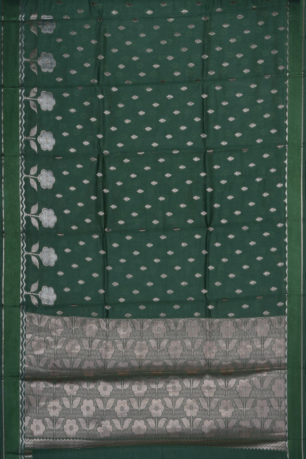 Image of Green Chiniya Silk Saree