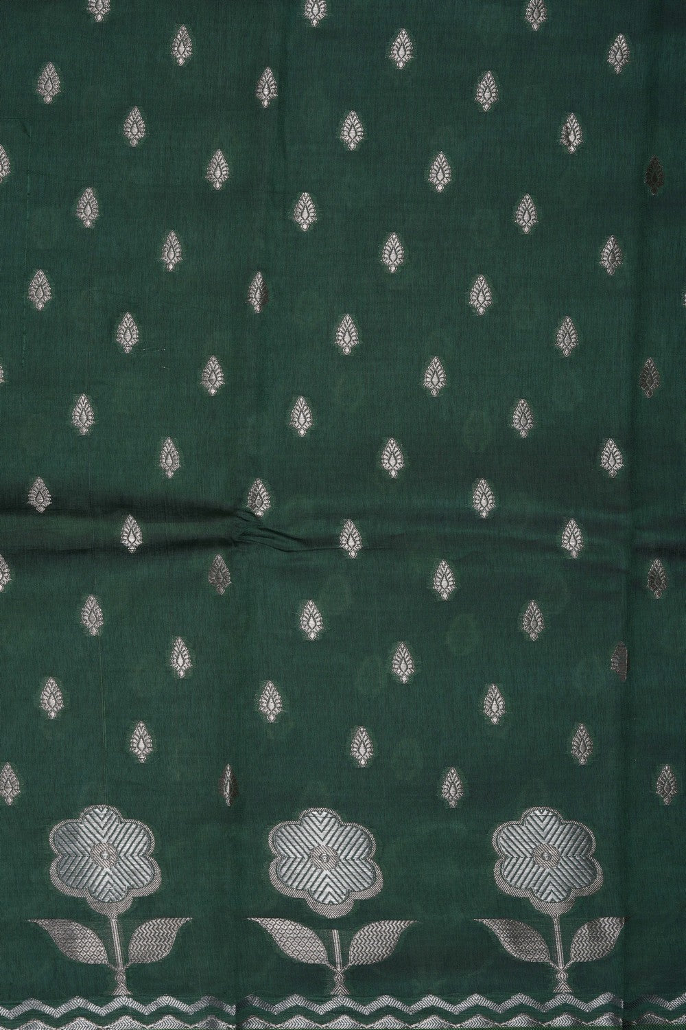 Image of Green Chiniya Silk Saree