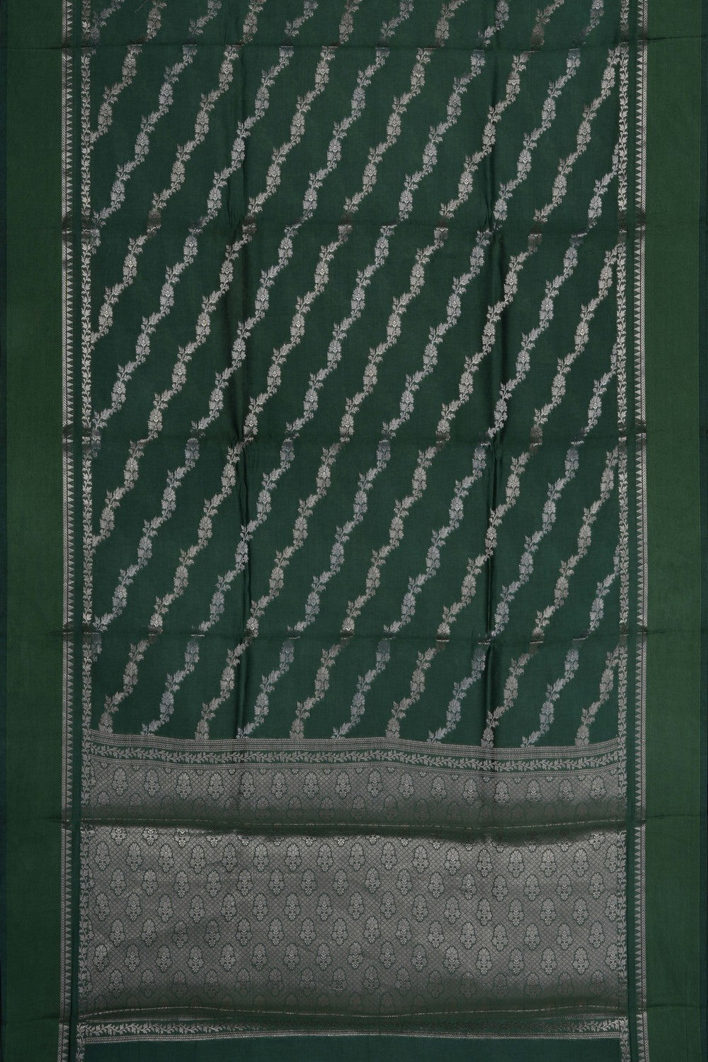 Image of Green Chiniya Silk Saree