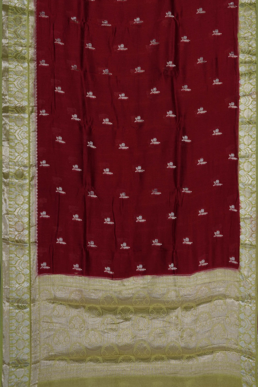 Image of Maroon Chiniya Silk Saree