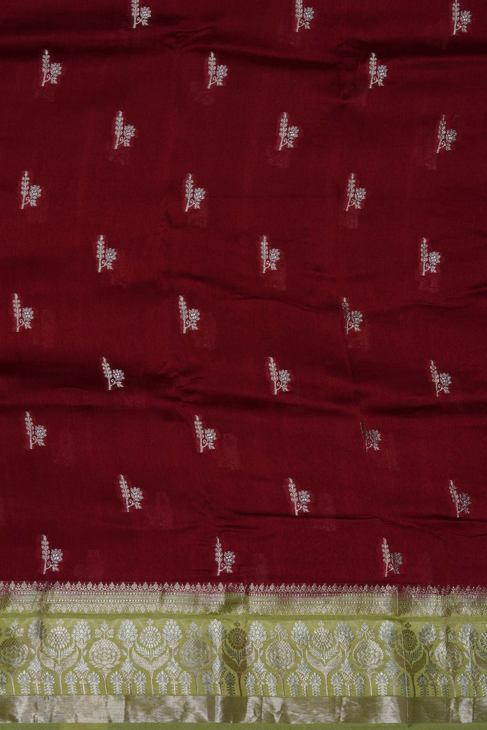Image of Maroon Chiniya Silk Saree