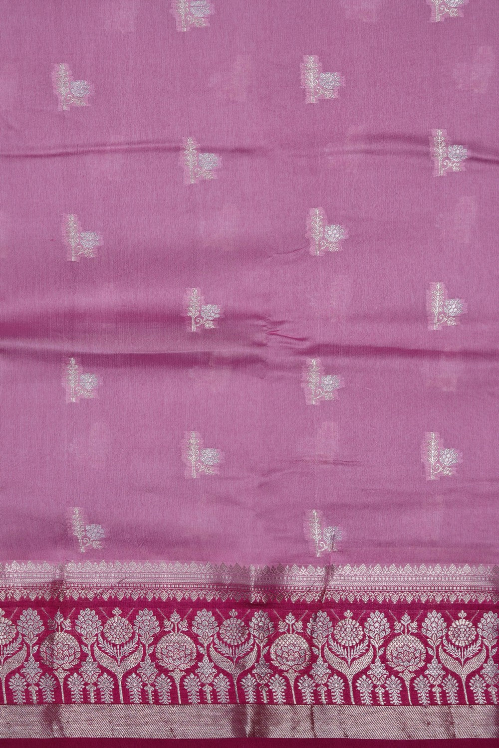 Image of Lavender-Pink Chiniya Silk Saree