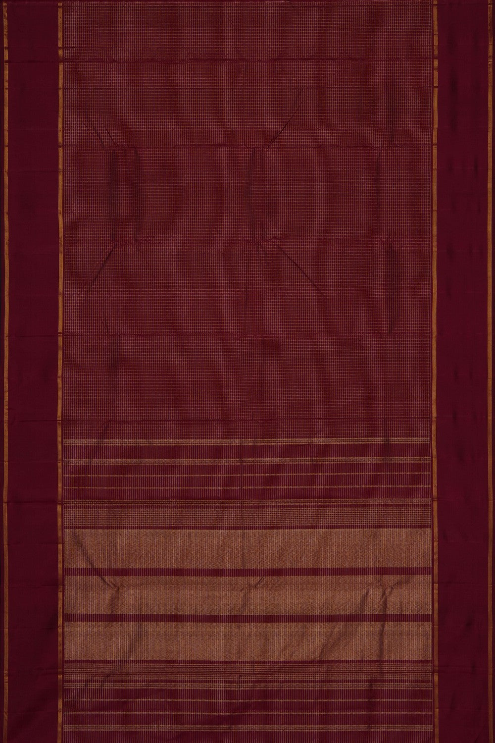 Image of Maroon Arani Silk Kattam Saree
