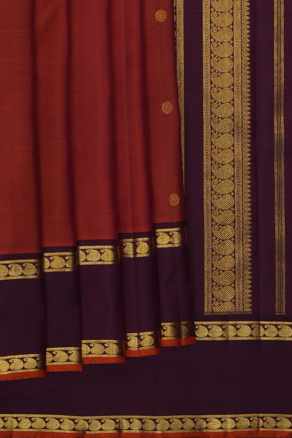 Image of Rust Kanjivaram silk Saree