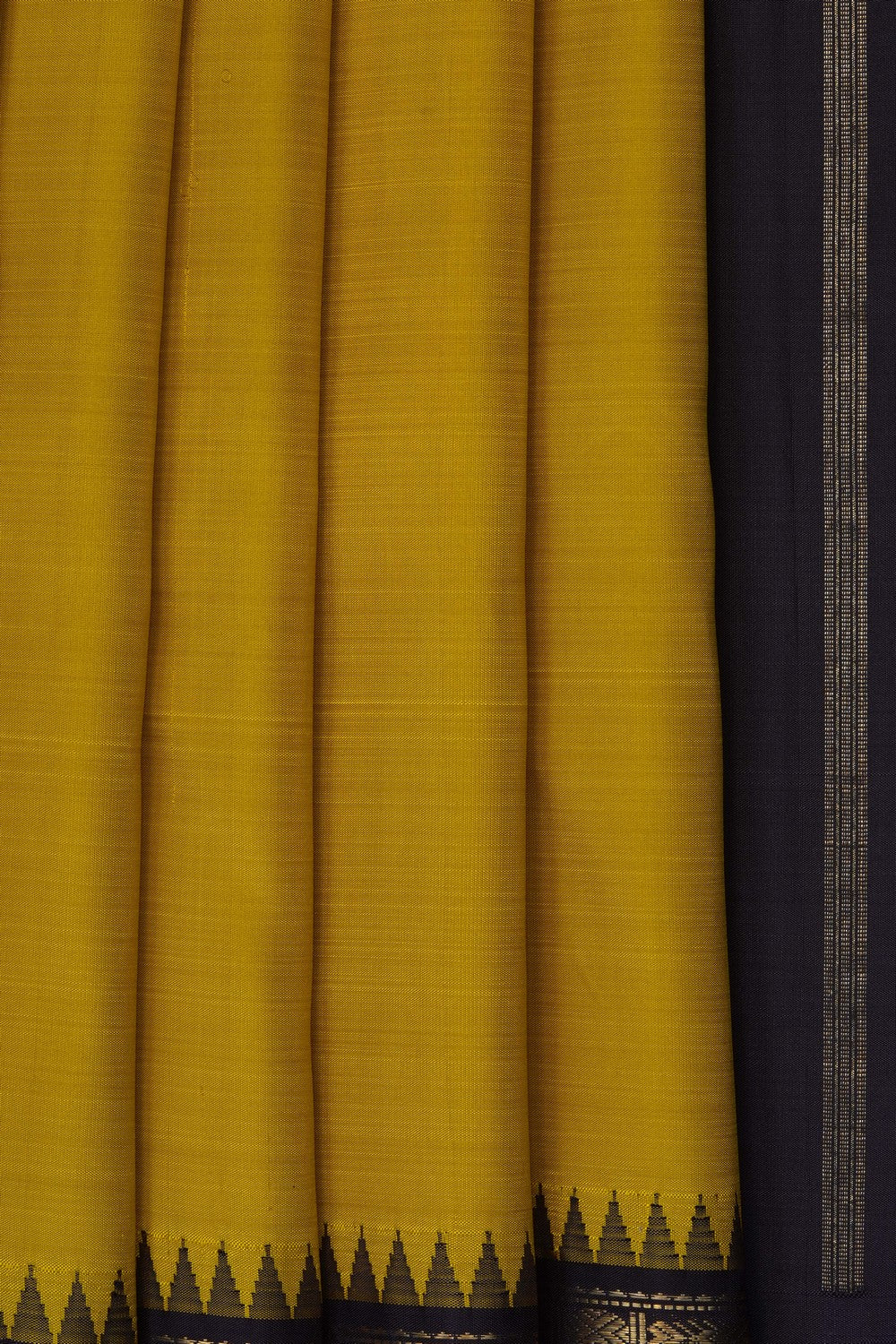 Image of Spring Yellow Kanjivaram silk Saree
