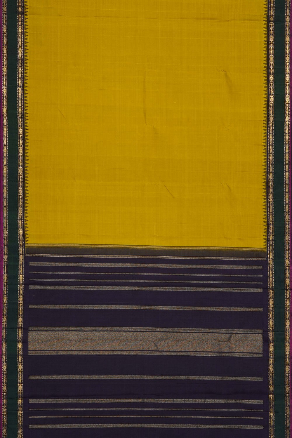 Image of Spring Yellow Kanjivaram silk Saree