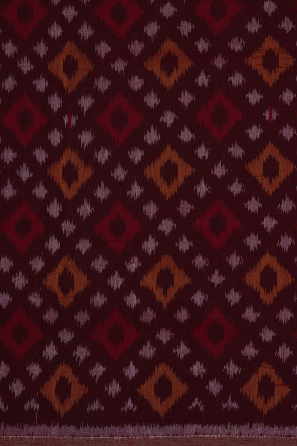 Image of Maroon Pochampally Ikat Cotton Saree