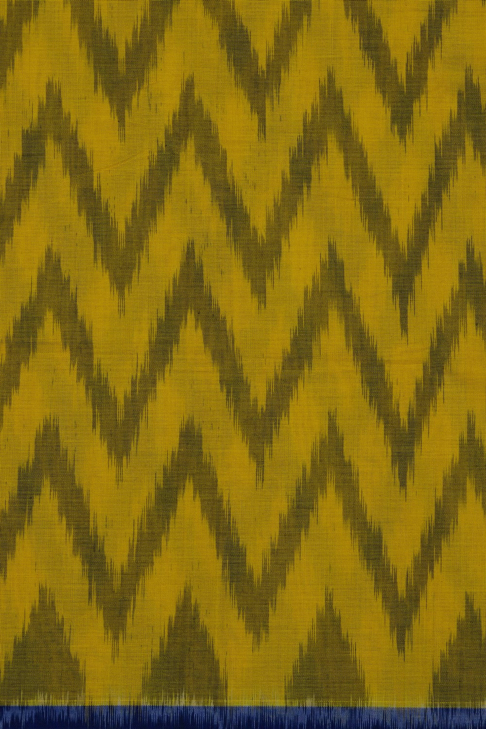 Image of Yellow Pochampally Ikat Cotton Saree