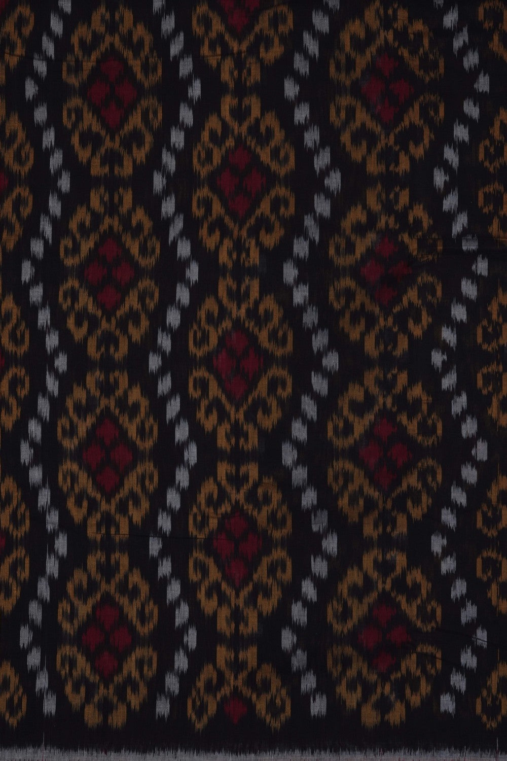 Image of Black Pochampally Ikat Cotton Saree