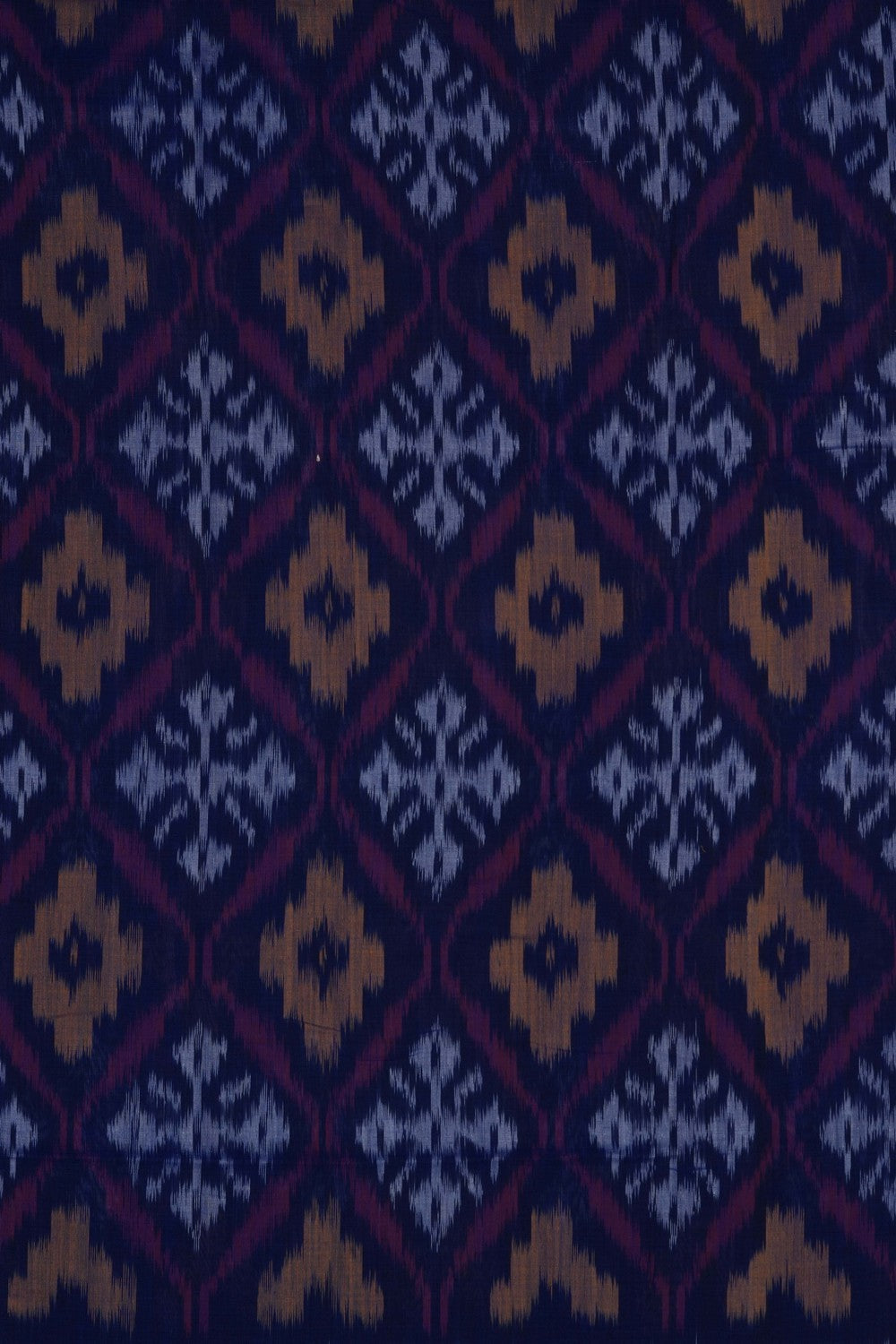 Image of Navy Blue Pochampally Ikat Cotton Saree