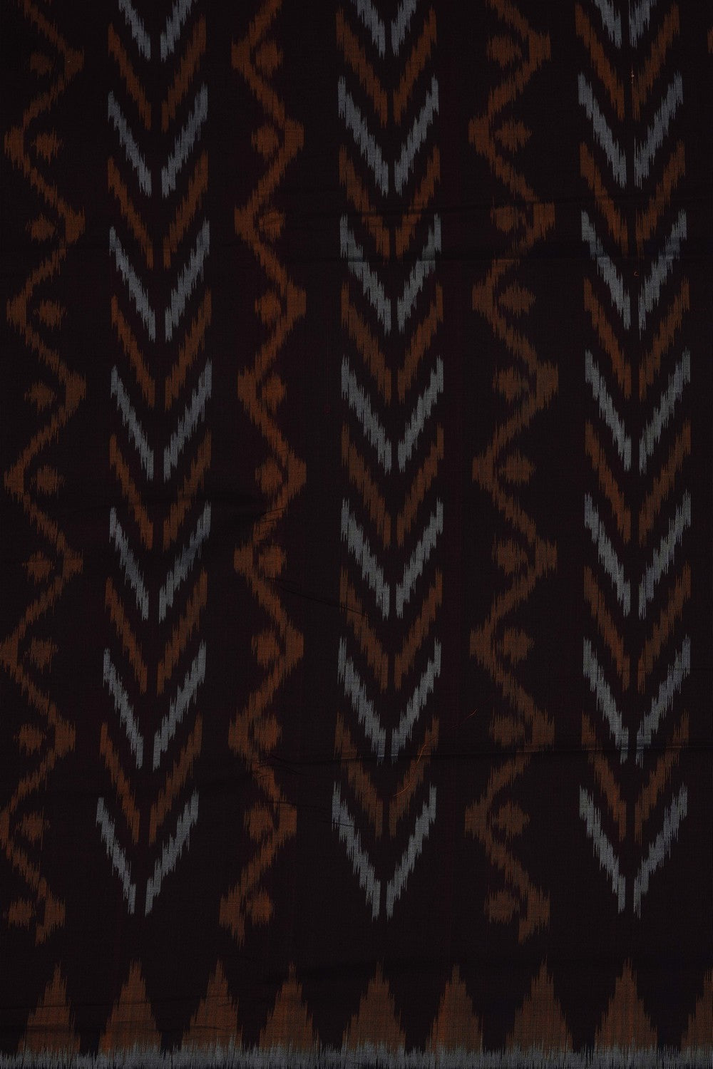 Image of Brown Pochampally Ikat Cotton Saree