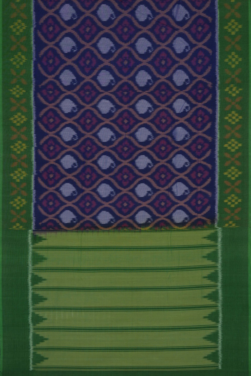 Image of Purple Pochampally Ikat Cotton Saree
