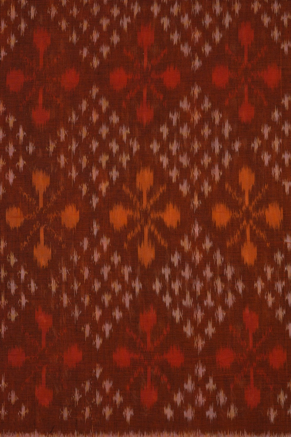 Image of Rust-Orange Pochampally Ikat Cotton Saree