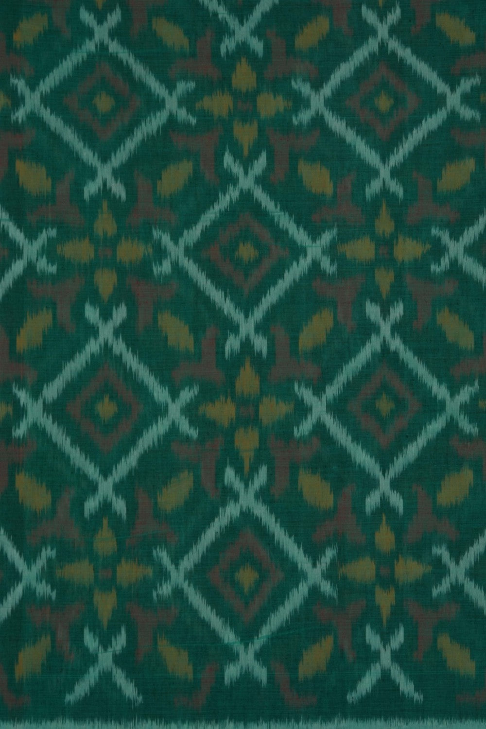 Image of Teal-Green Pochampally Ikat Cotton Saree
