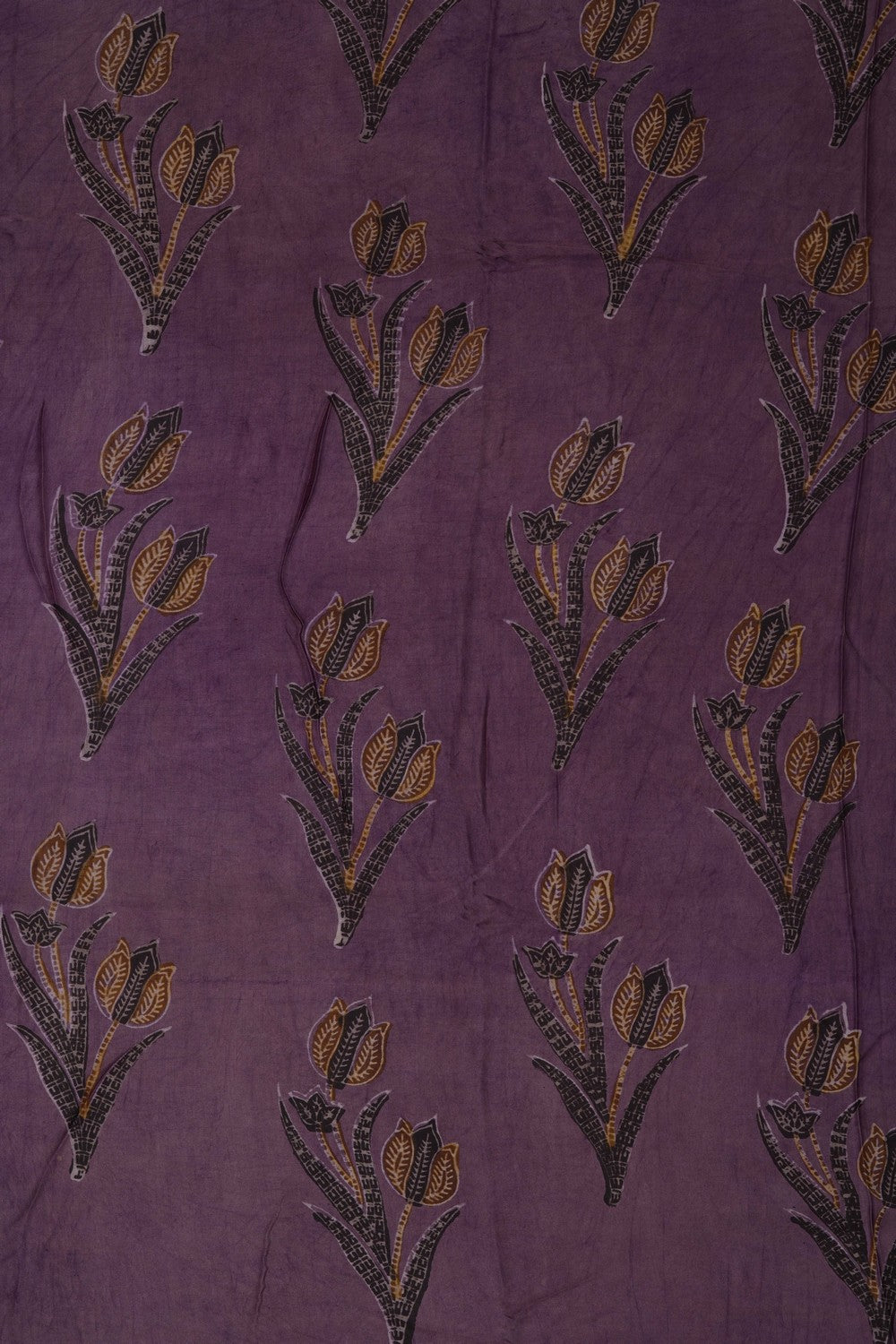 Image of Mauve Ajrakh Printed Silk Saree