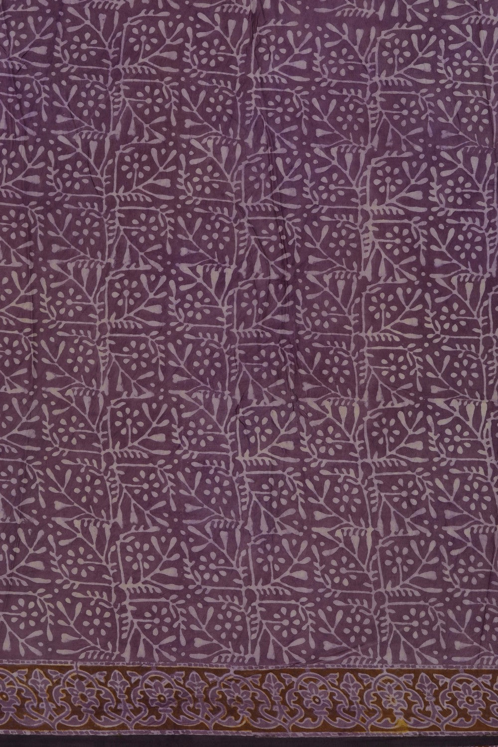 Image of Mauve Ajrakh Printed Silk Saree