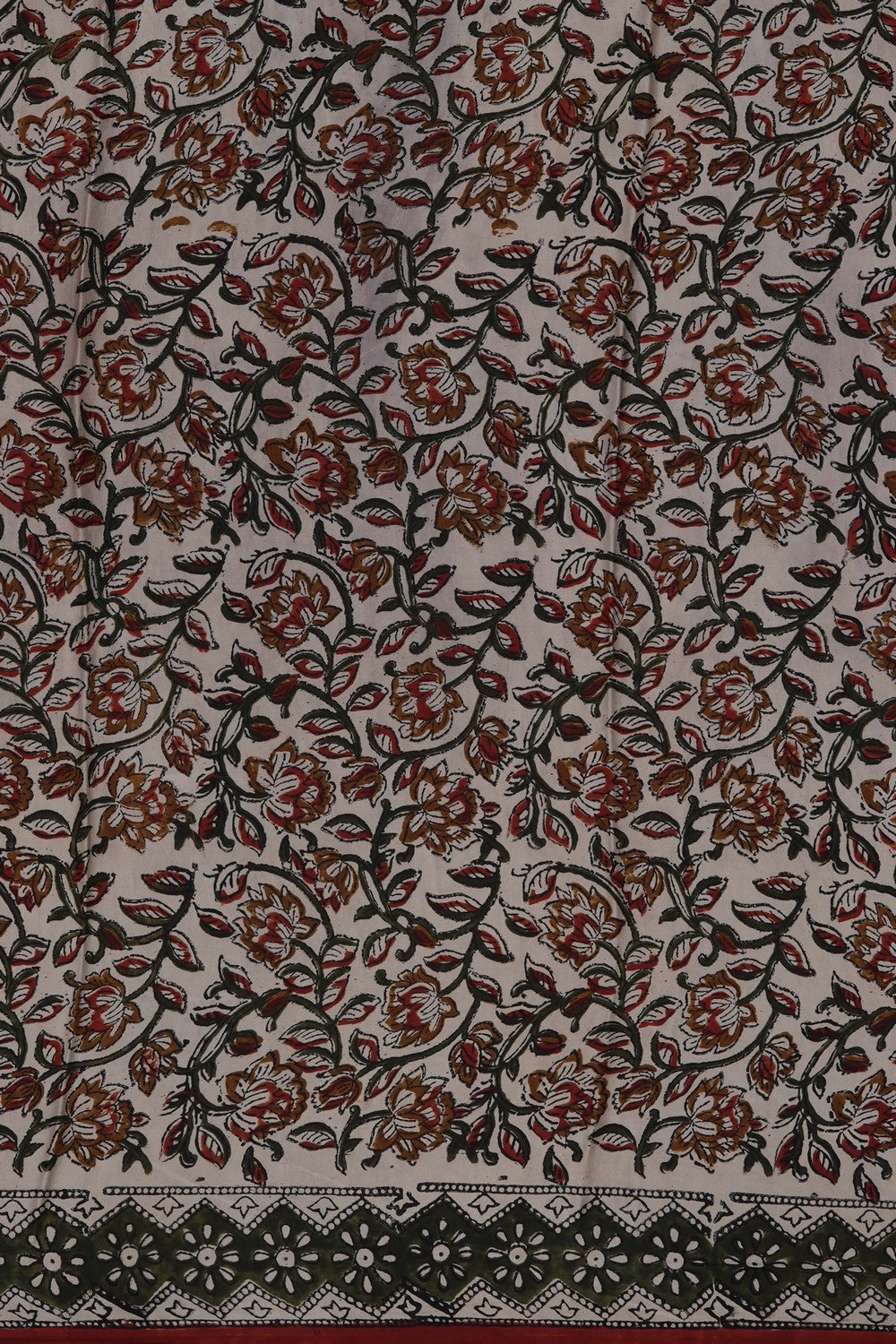 Image of Black Bagru Printed Silk Saree