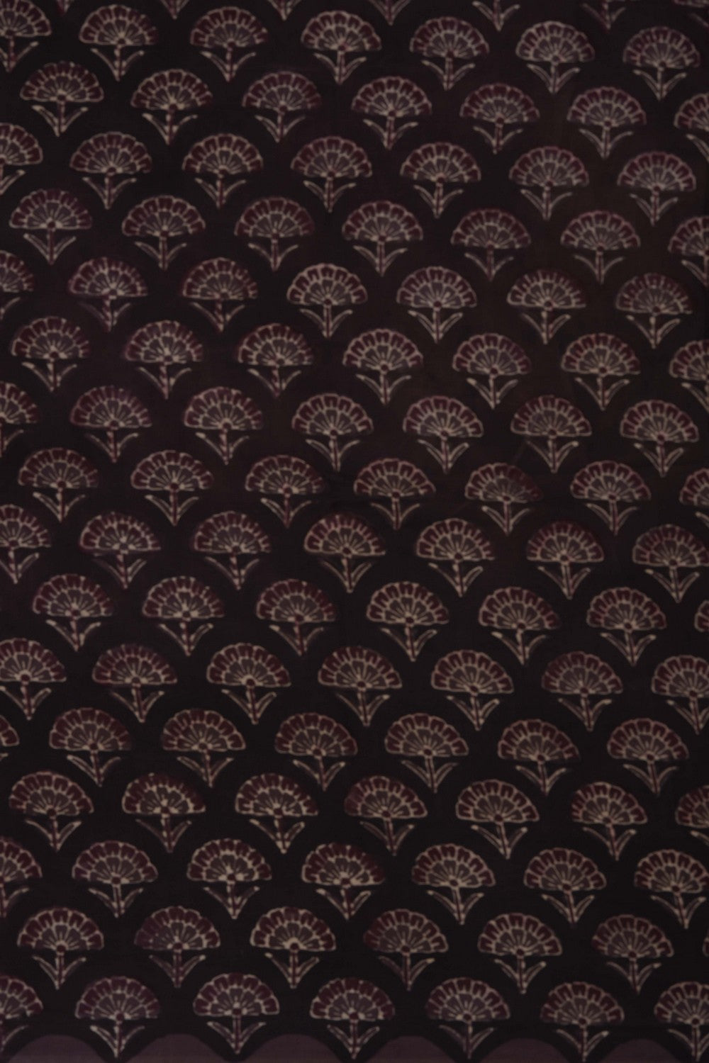 Image of Brown Ajrakh Printed Silk Saree