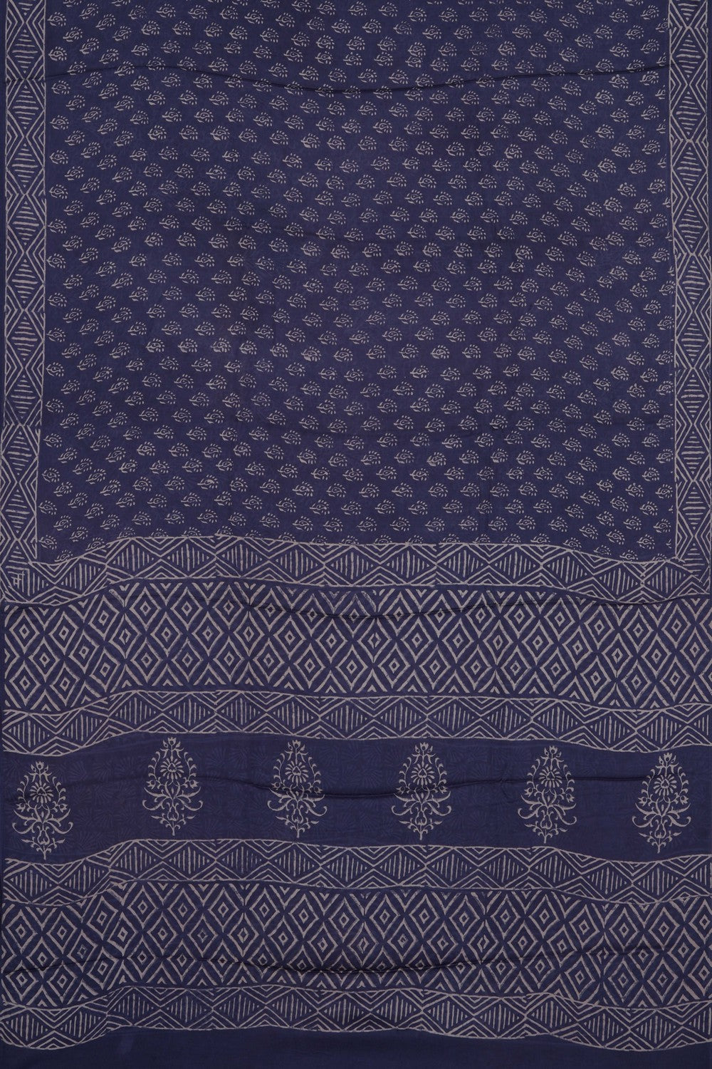 Image of Smoky-Grey Printed Silk Saree