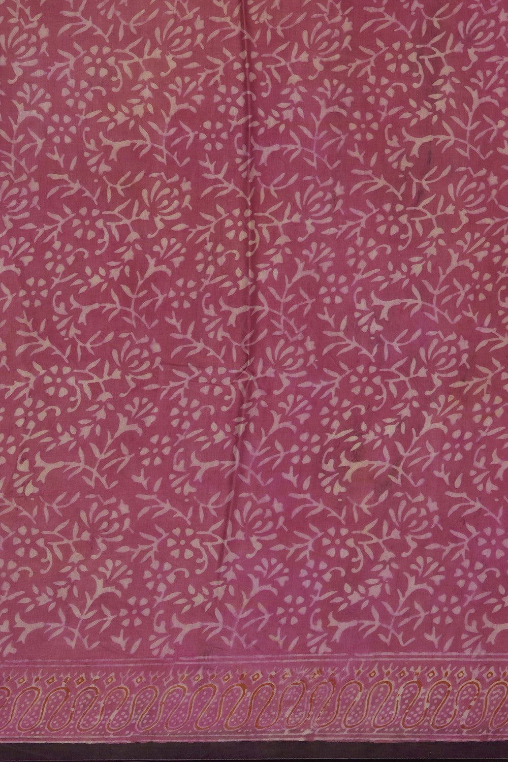 Image of Peach Ajrakh Printed Silk Saree