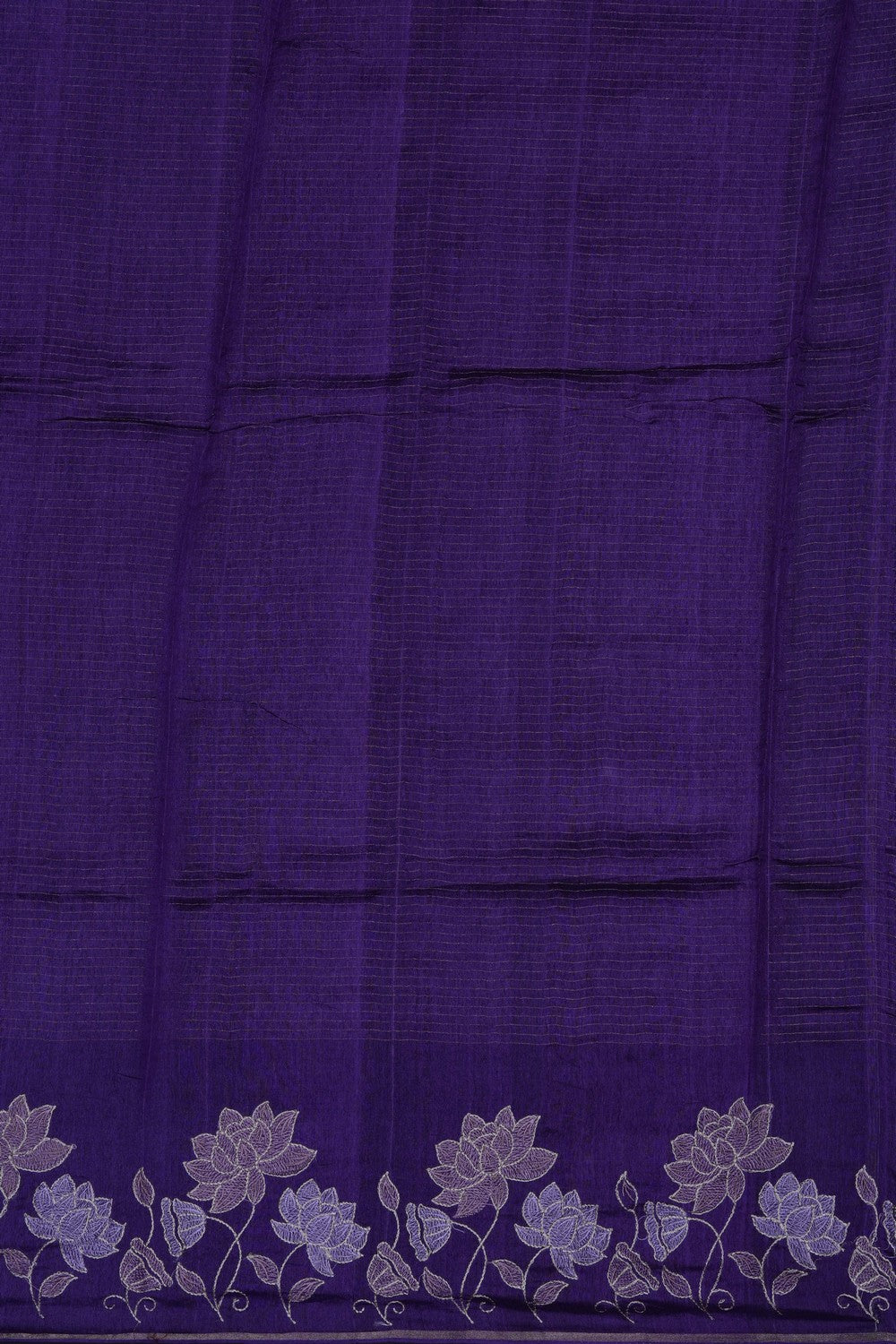 Image of Purple Tussar Silk Embroidery Saree