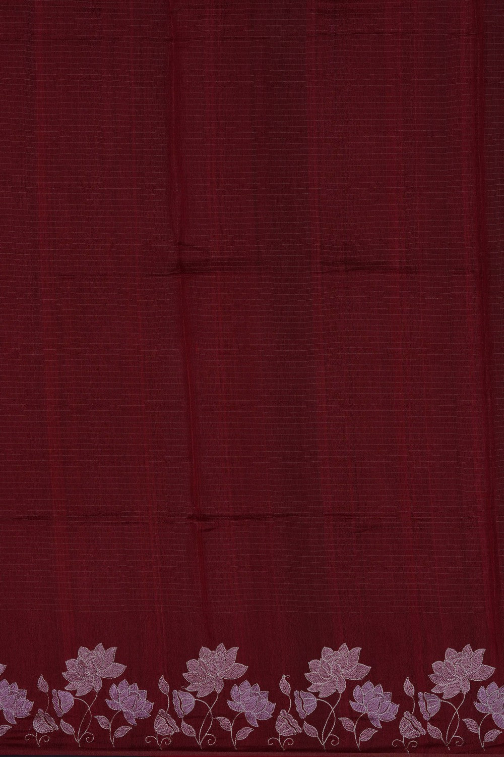 Image of Red Tussar Silk Embroidery Saree