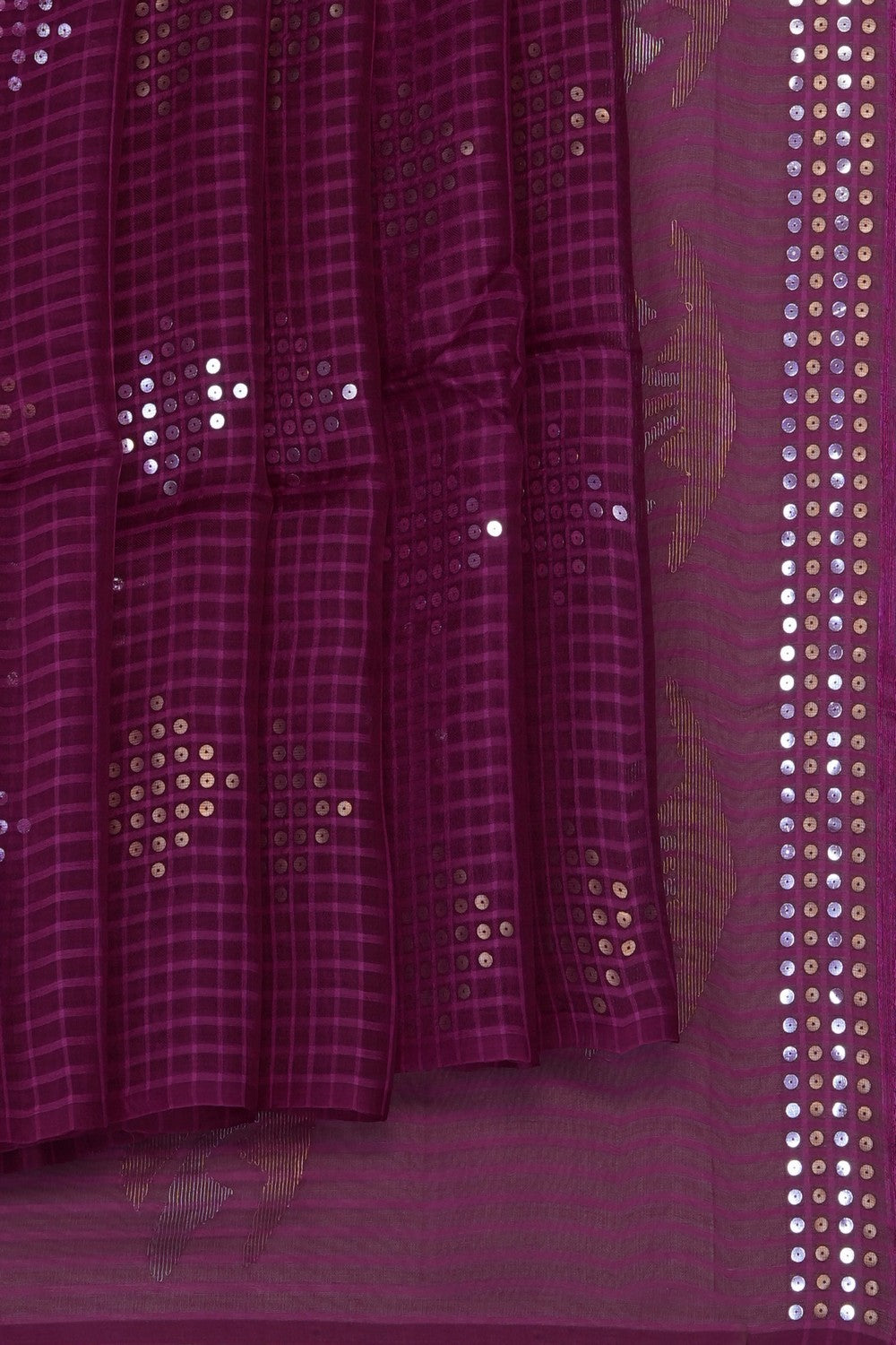 Image of Purple Tussar Silk Embroidery Saree