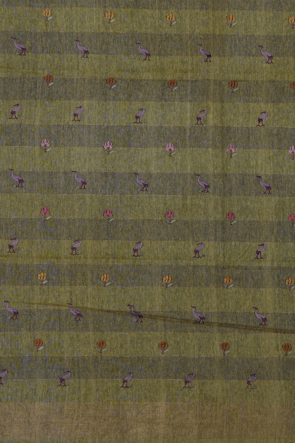 Image of Yellow Tussar Silk Saree
