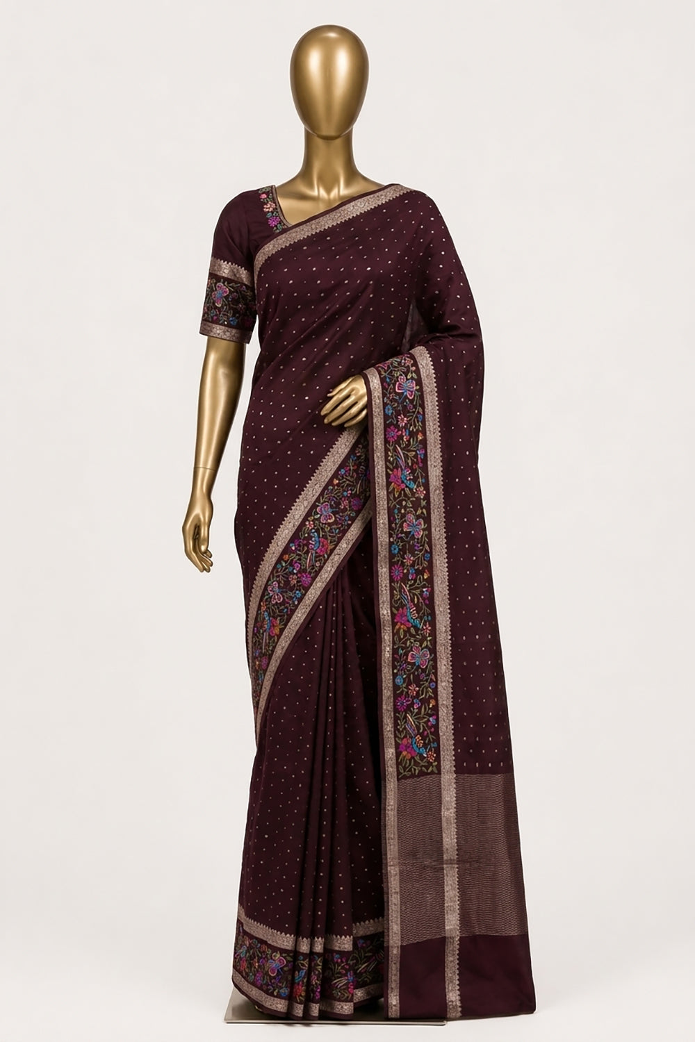 Image of Brown Tussar Saree