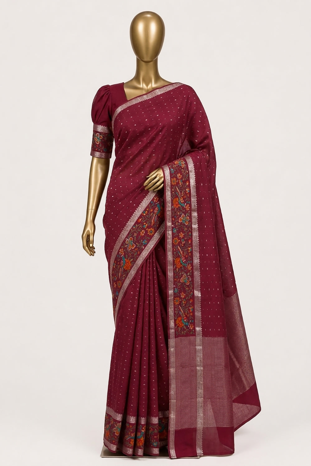 Image of Red Tussar Saree