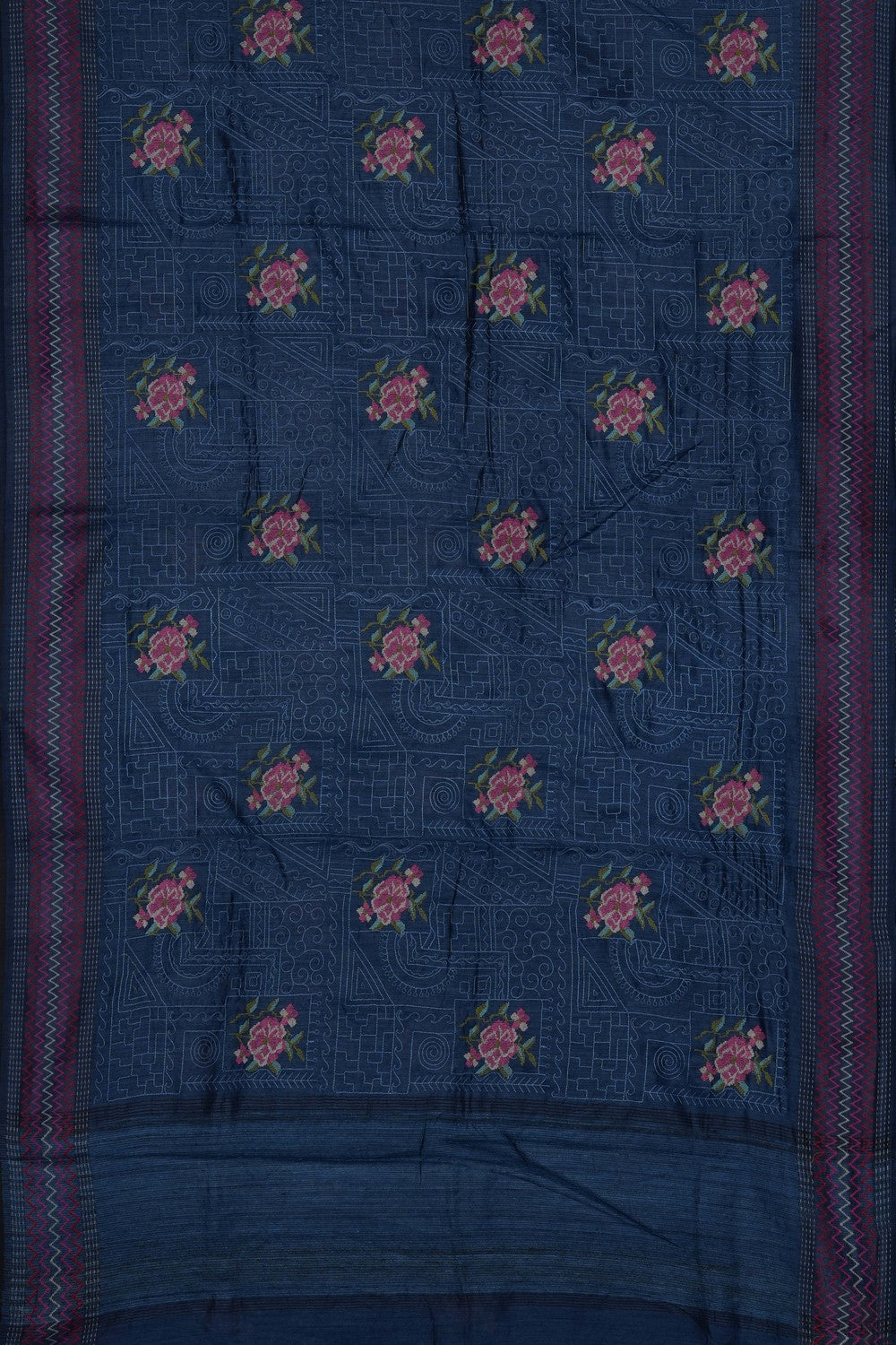 Image of Blue Desi Tussar Silk Saree