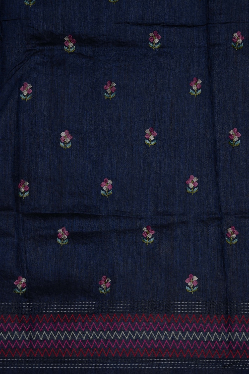 Image of Blue Desi Tussar Silk Saree