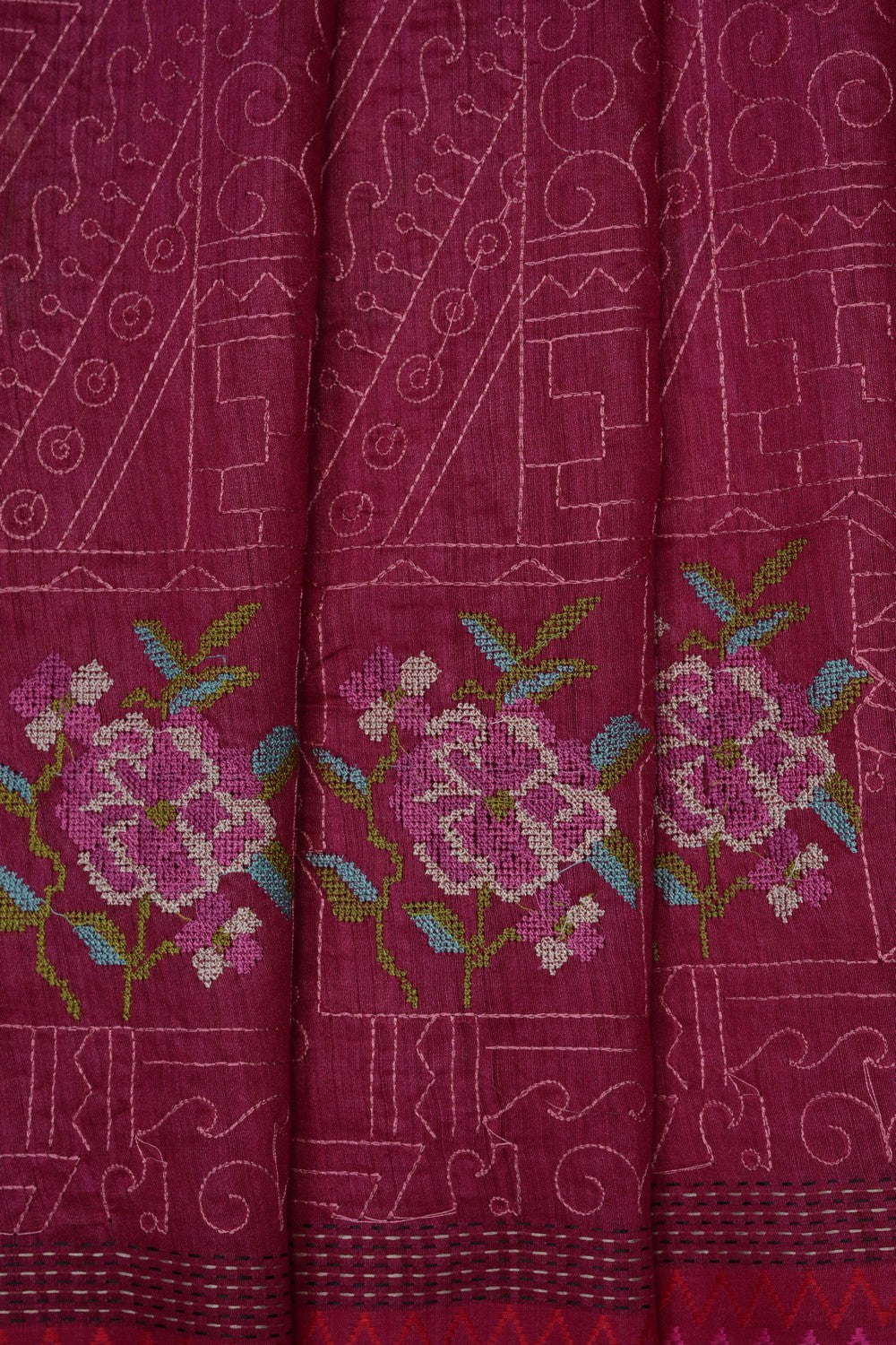 Image of Pink Desi Tussar Silk Saree