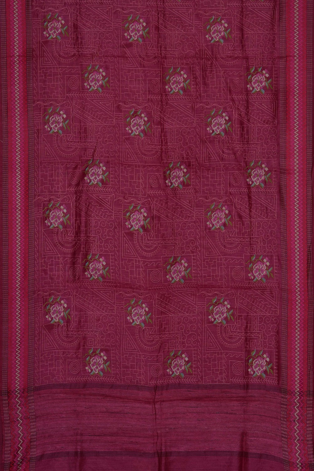 Image of Pink Desi Tussar Silk Saree