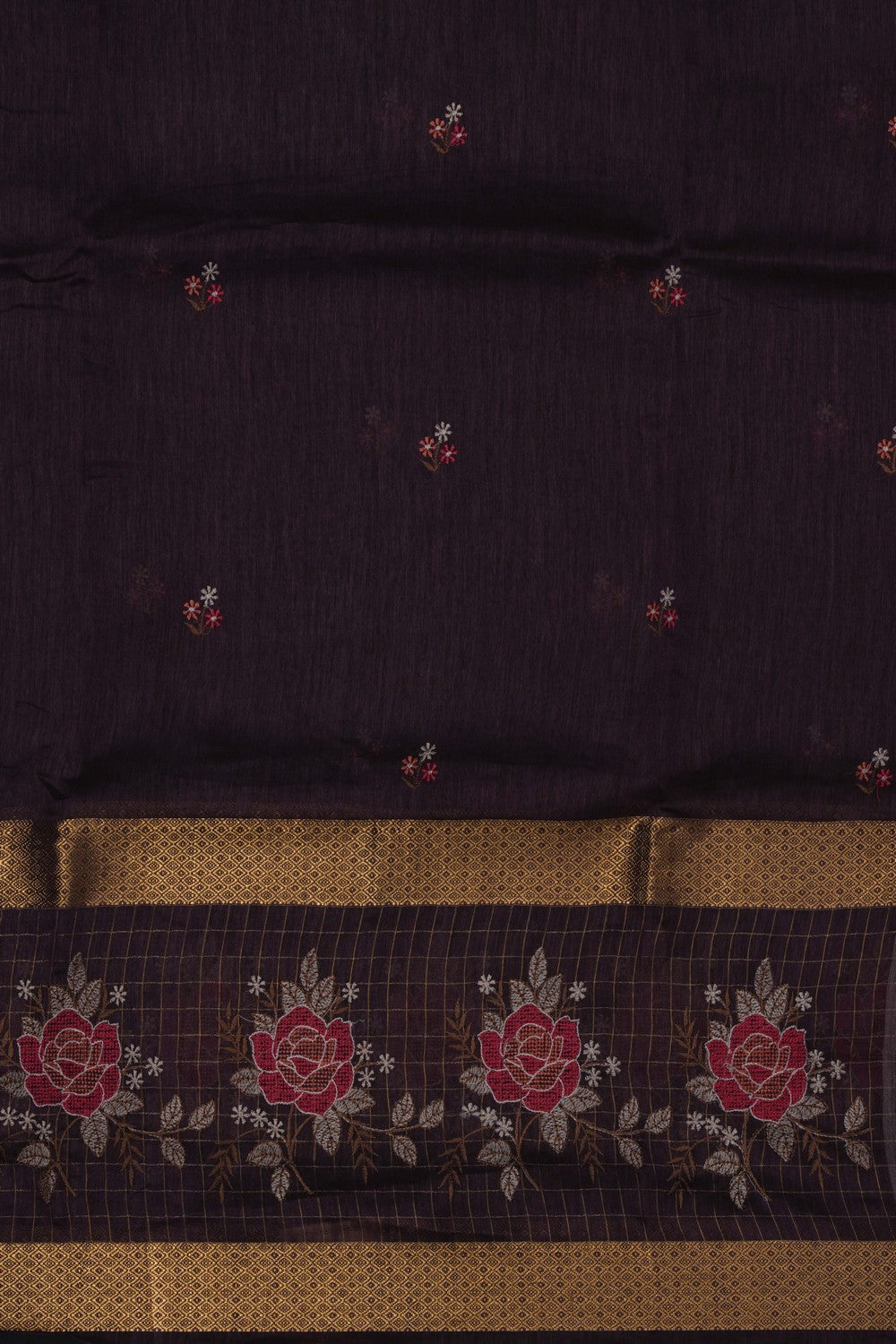 Image of Brown Linen Saree