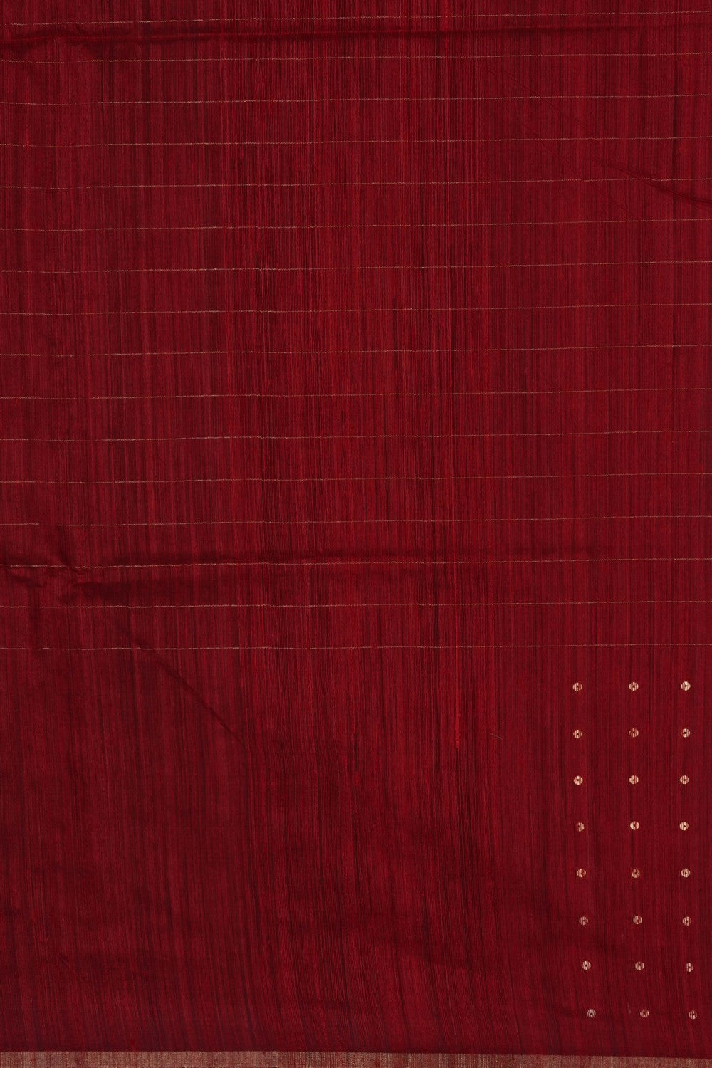 Image of Red Kora Silk Embroidery Saree