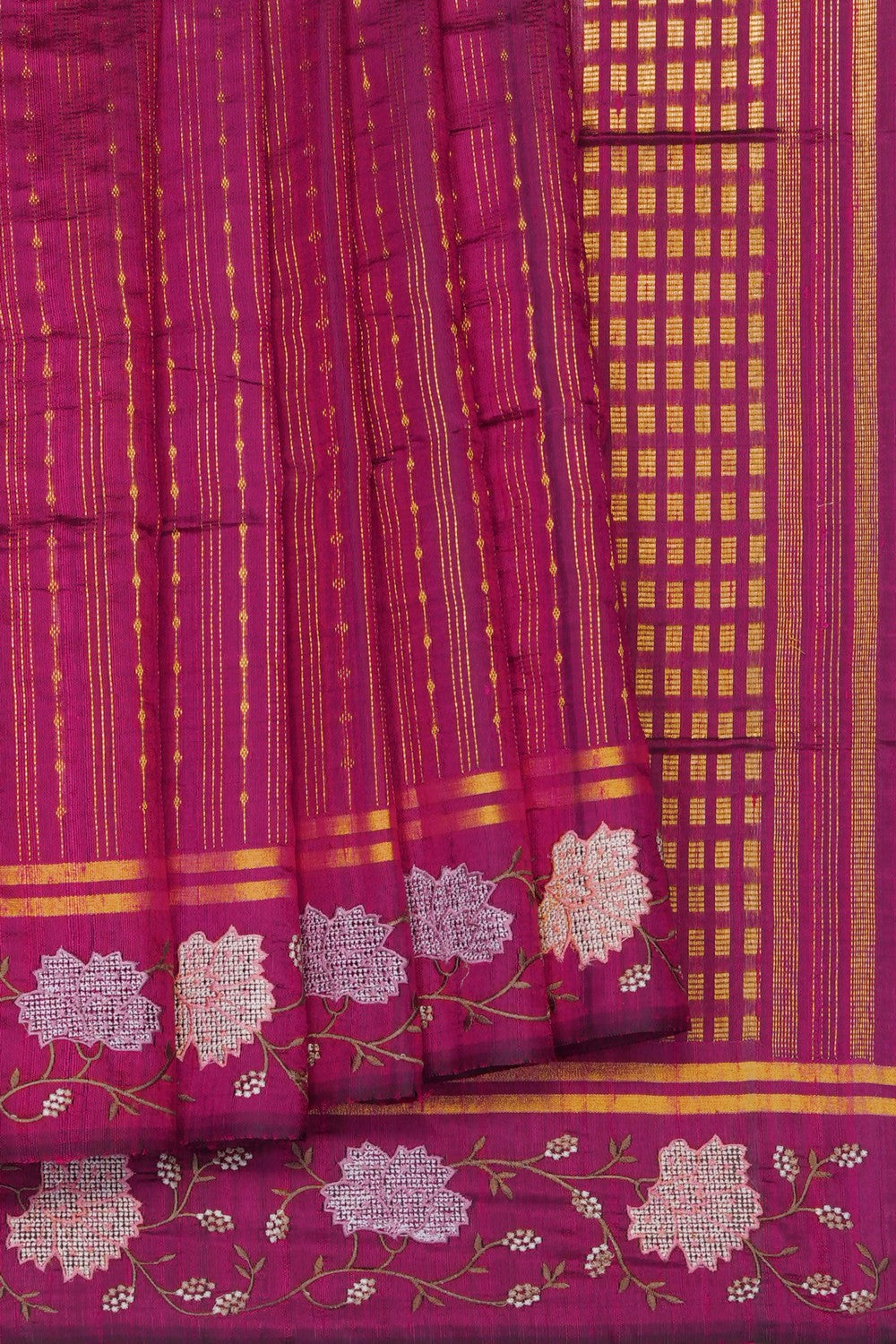 Image of Pink Desi Tussar Silk Saree