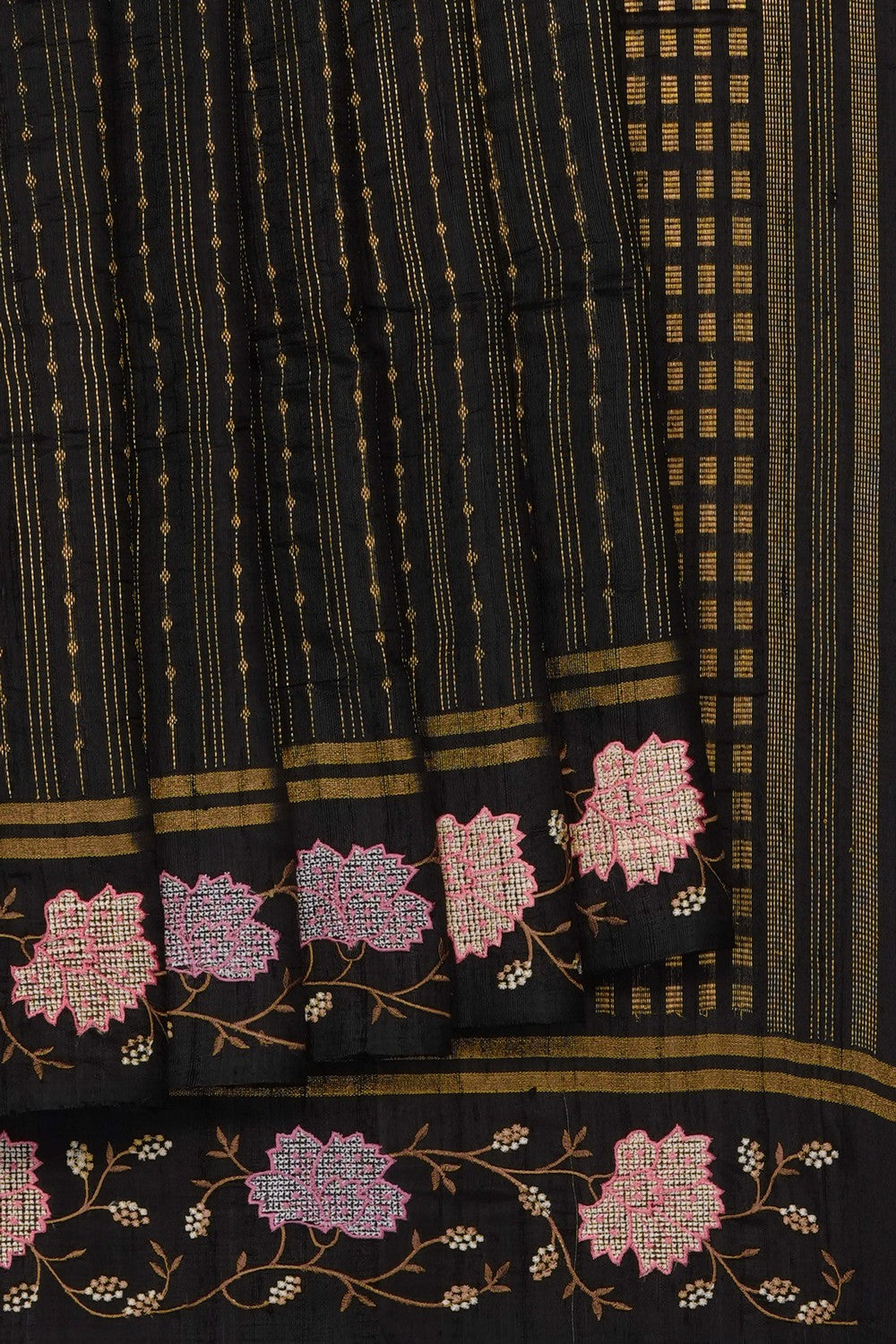 Image of Black Desi Tussar Silk Saree