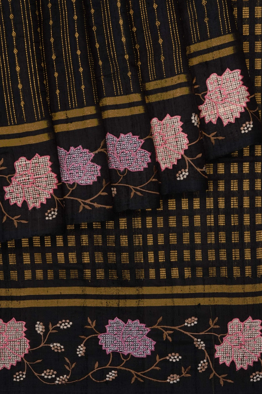 Image of Black Desi Tussar Silk Saree