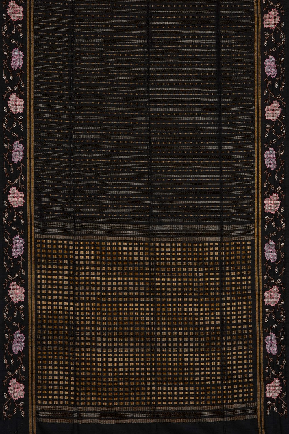 Image of Black Desi Tussar Silk Saree