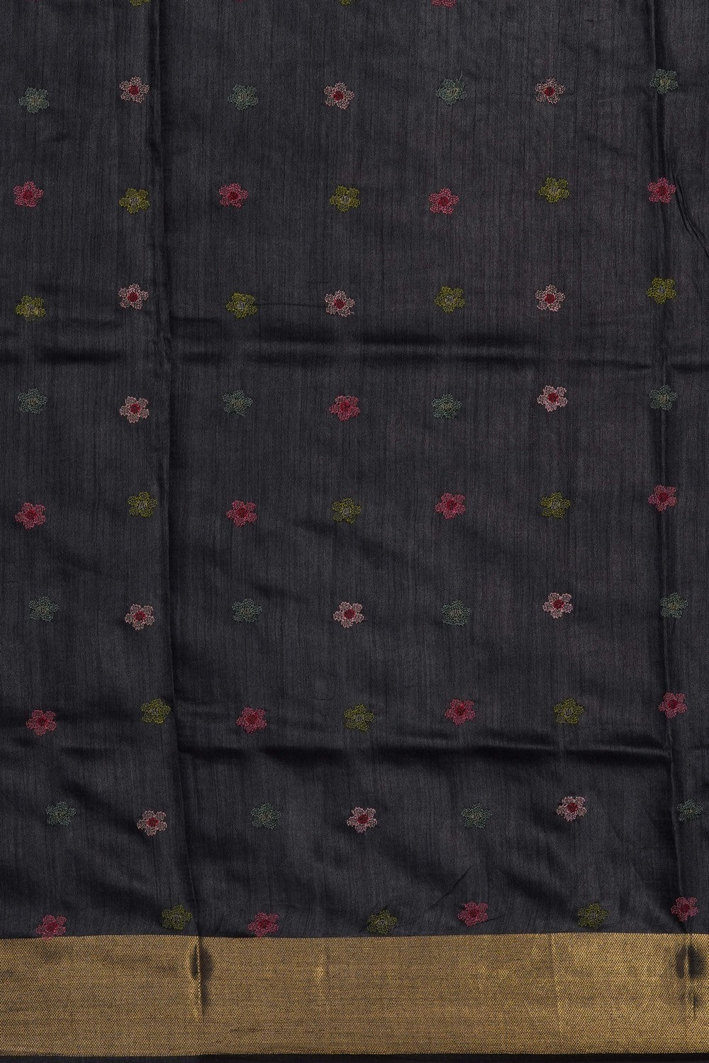 Image of Black Desi Tussar Silk Saree