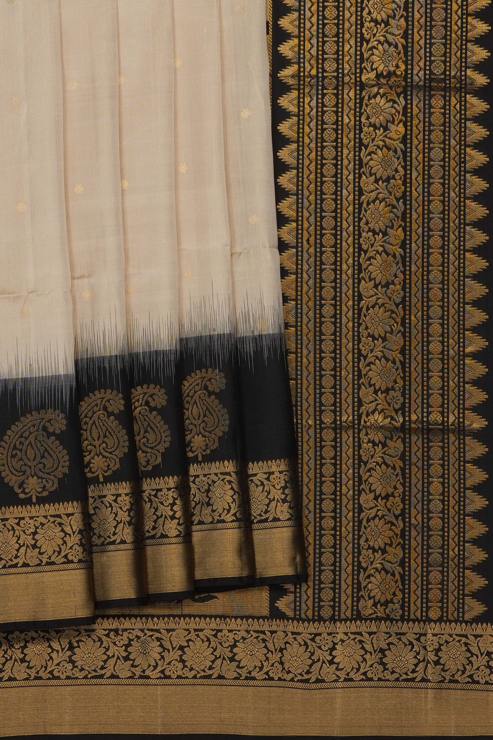 Image of Classy Beige Pure Silk Saree